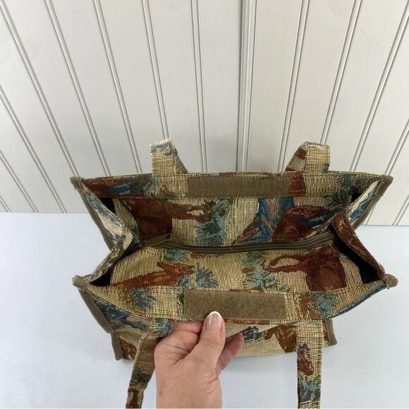 Vintage Jade Horse Equestrian Theme Shoulder Tote Bag - Picture 6 of 13